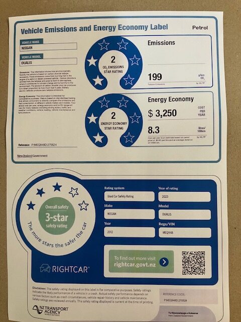 2012  Nissan Dualis. 2.0P, 2WD, Auto
